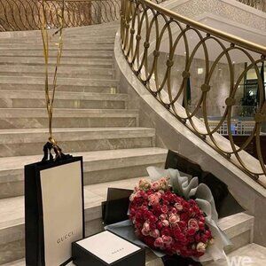 Gucci Large Gift Bag, Dust bag, Ribbon, Black and White Luxury Edition Package